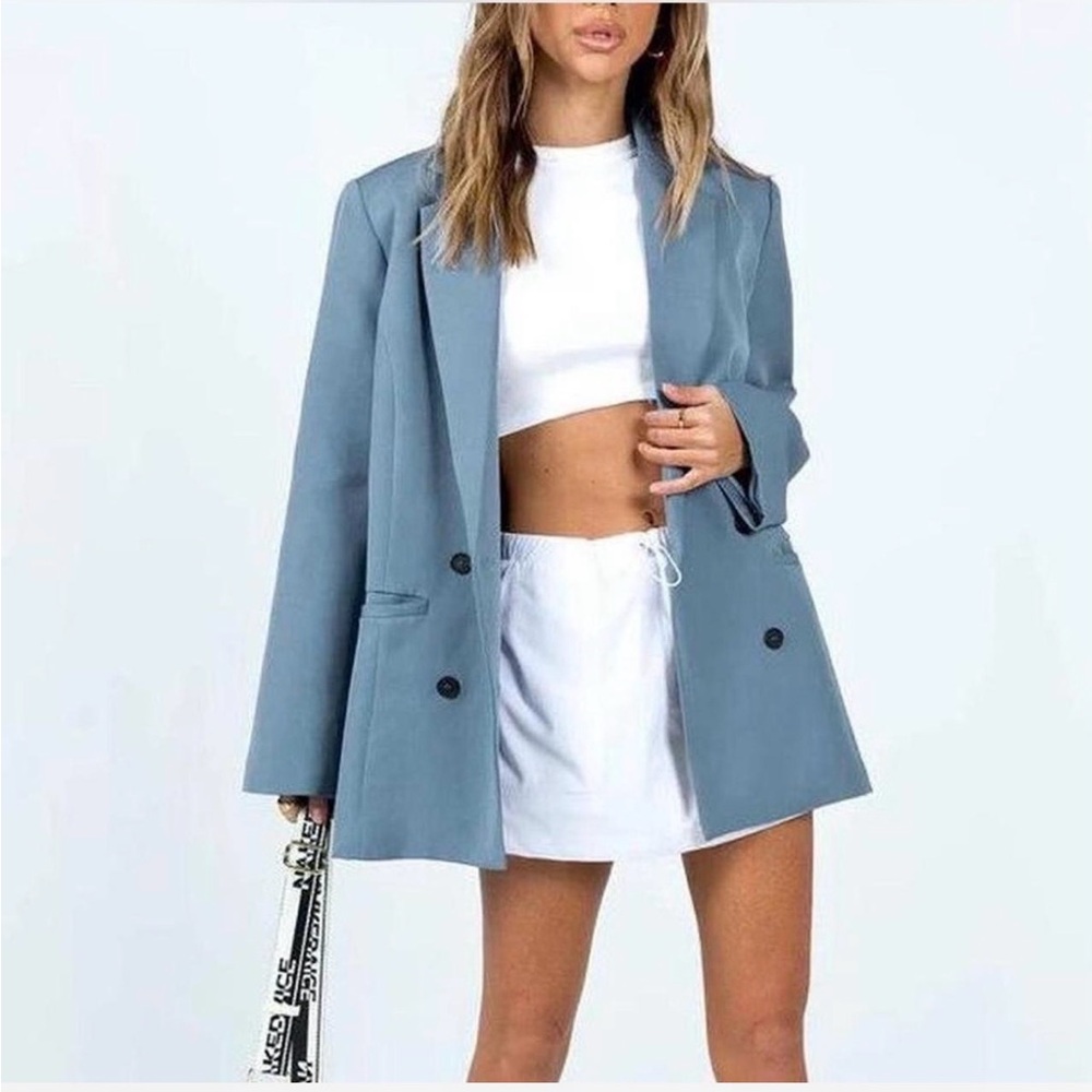 Women's Princess Polly Oversized Blue Blazer